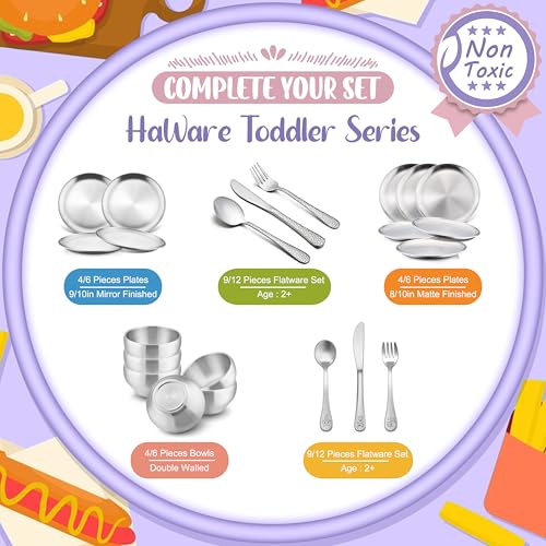 HaWare 4-Piece Stainless Steel Plates, Rainbow, 8 Inch by HaWare - Used condition - Image 7