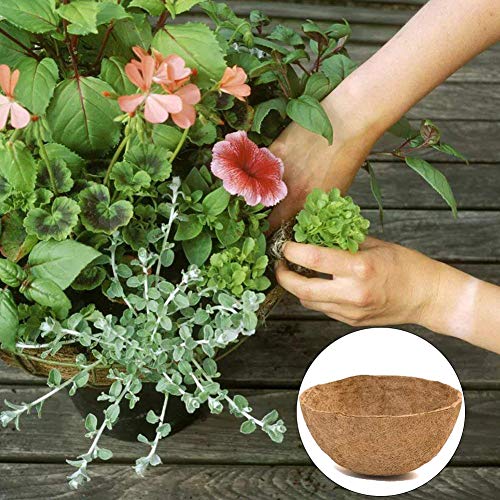 14In Coco Liner For Planters, 2Pcs Round Replacement Plant Basket Liners Natural Coco Fiber Liner For Hanging Basket For Hanging Basket And Flower Pot #TOP1