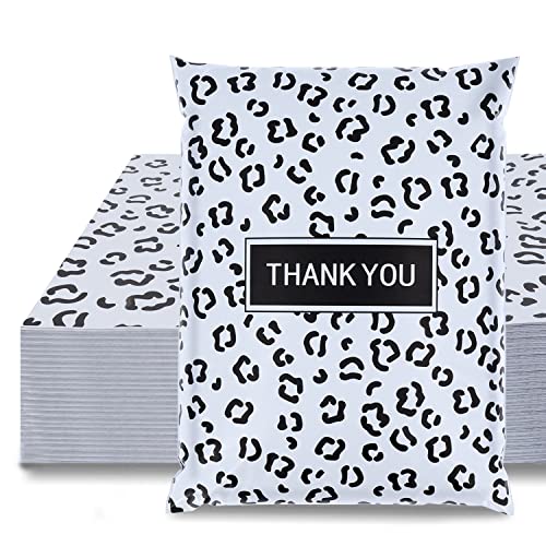 JinRuiKJ Black Leopard Printed Poly Mailer 10x13 25 Pack - Shipping Bags for Clothing, Strong Thick and Self Adhesive Mailing Bags - Cute Packaging Bags for Small Business