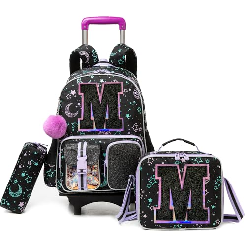 HTgroce Cartable a Roulette Fille Sac Dos Roulettes...