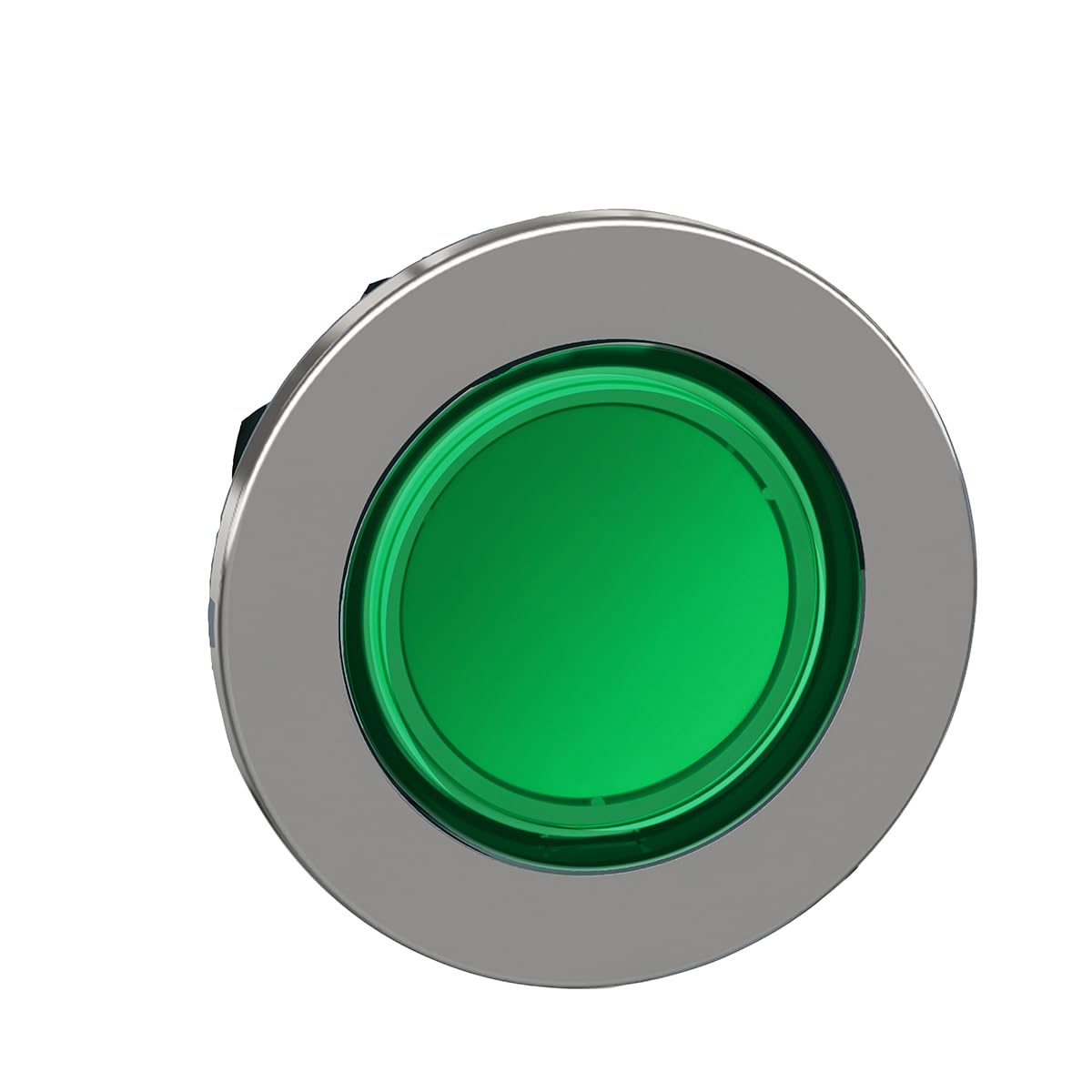Cabeza pulsador de descarga luminoso verde LED para cuadro de maniobra