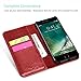 ProCase iPhone 8 Plus 7 Plus Genuine Leather Case, Wallet Folding Flip Case with Kickstand Card Slots Magnetic Closure Protective Cover for Apple iPhone 8 Plus/iPhone 7 Plus -Red