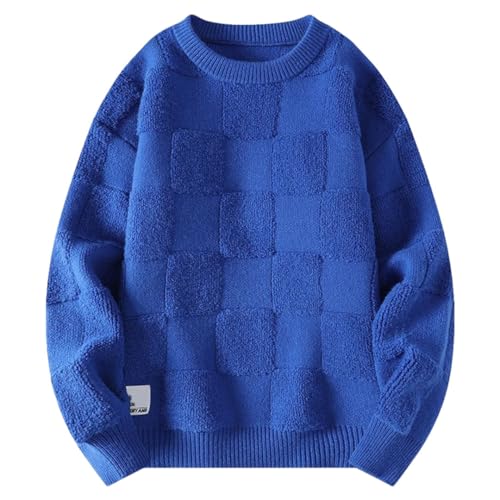 Men Harajuku Knitted Sweaters Streetwear Loose Pullover O-Neck Vintage Sweaters