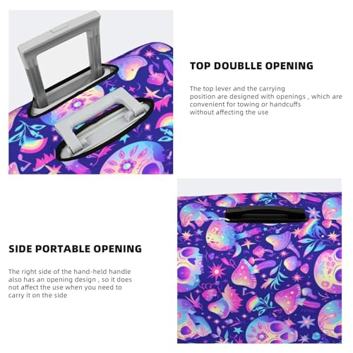VOSERY Luggage Cover Protector Suitcase Cover - colorful mushroom Skull rainbow High Elasticity Suitcase Covers Protector for Luggage (No Luggage)3