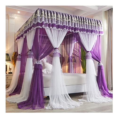 Auvent de lit style princesse en dentelle haut de gamme pour grand lit A8