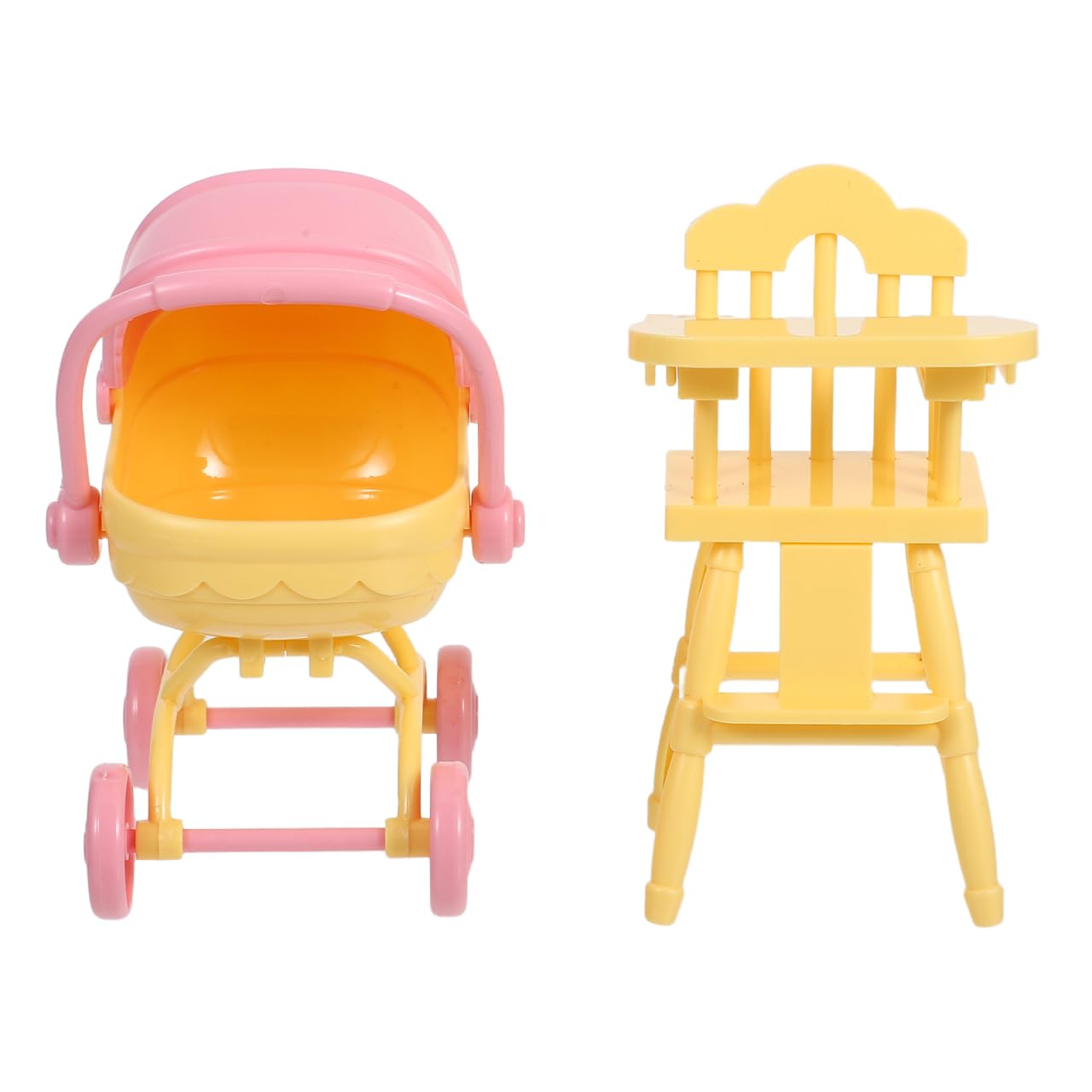 JOINPAYA Miniature Doll Accessories with Realistic Stroller and Highchair Compact Pretend Play Nursery Furniture for Dollhouses Space Saving Design for Imaginative Play