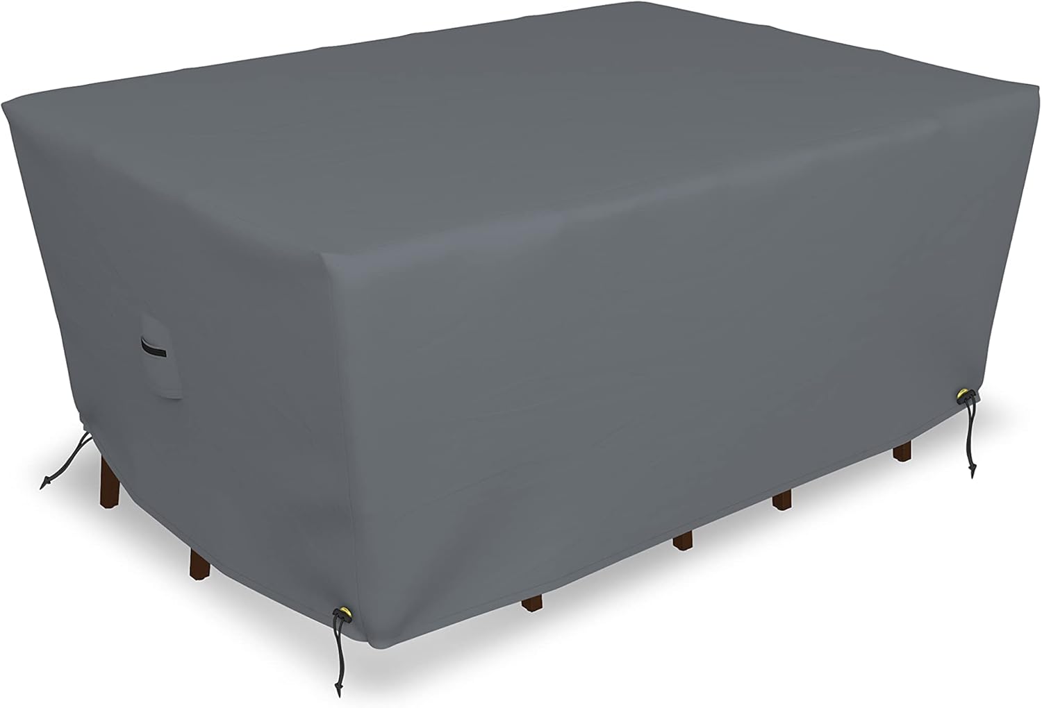 Covers & All Outdoor Patio Rectangle Table & Chair Set Cover 12 Oz Waterproof - 100% Weather Resistant Dining Table Cover with Air Pockets & Drawstring for Snug Fit (108” L X 82” D X 23” H, Grey)