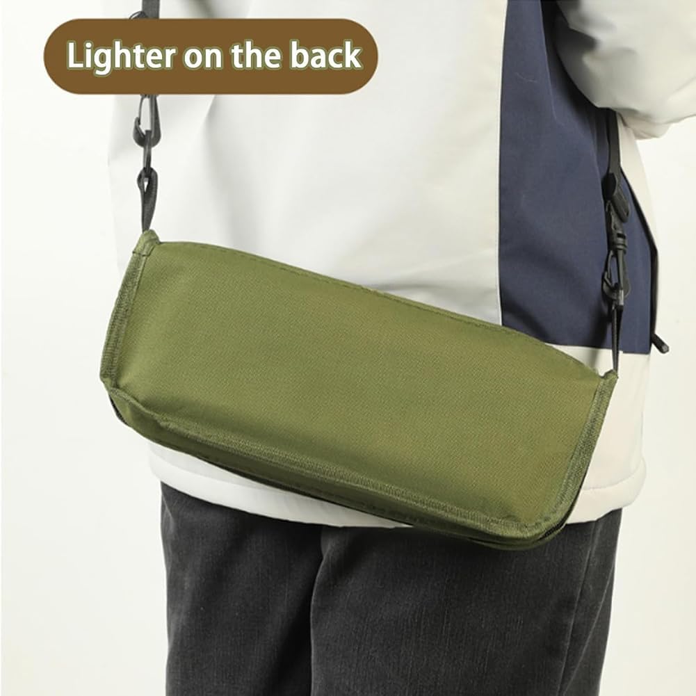 2-in-1 Outdoor Folding Chair & Bag, Foldable Backpack Stool, Portable Mini Outdoor Camping Fishing Folding Seat with Adjustable Shoulder Strap,for Hiking, Picnics, Outdoor Barbecue (Beige, L)