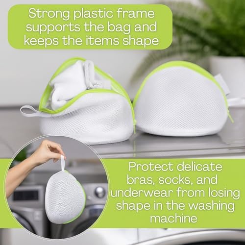 Image of inchCOSMIIC GREENS inch 3 Pcs Cone Shape Bra Wash Bag for Washing Machine Women Lingerie Bags for Washing Lingerie, Underwear, Delicates (3 CONE SHAPE BRA WASHING BAGS)