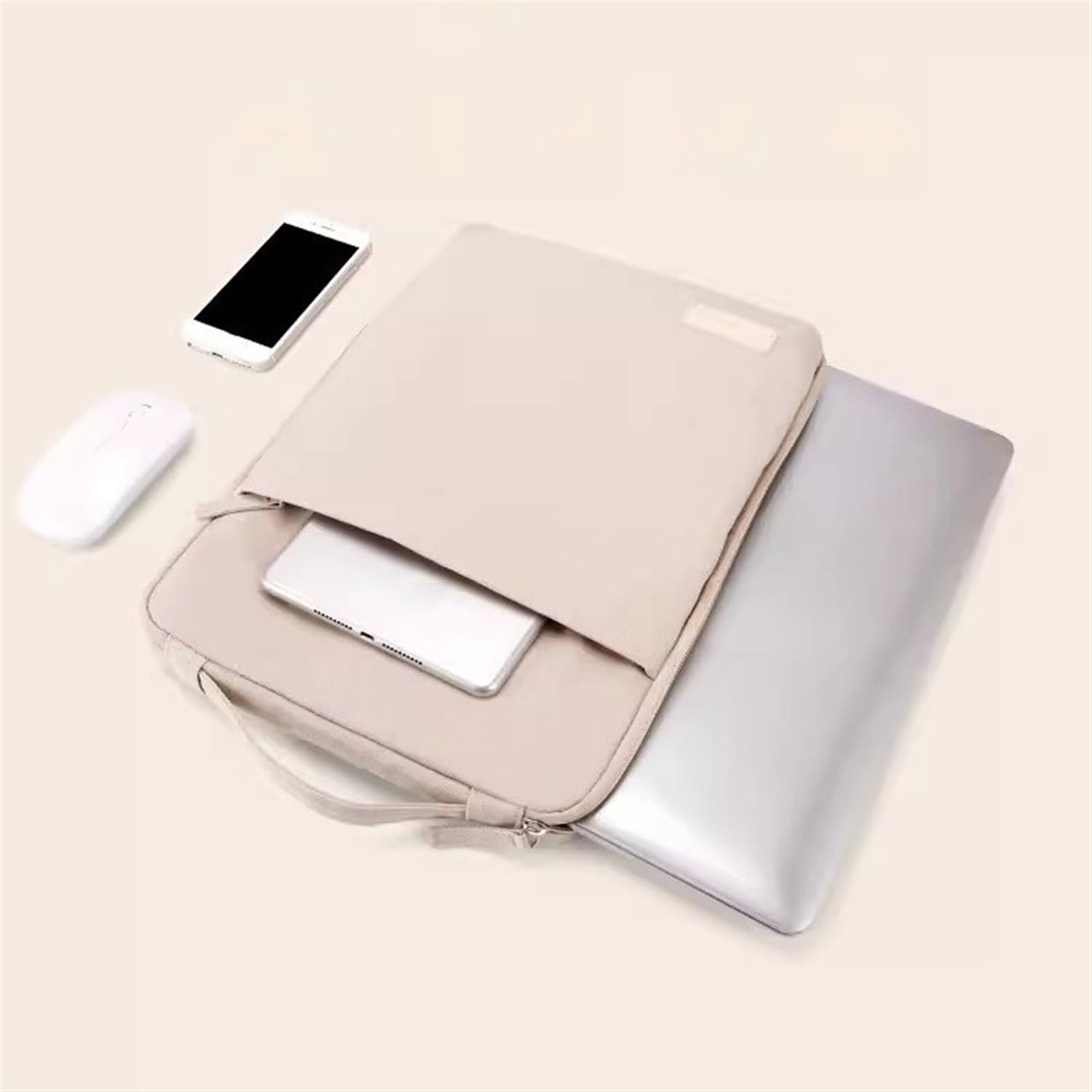 Torba na laptopa o przekątnej ekranu 15,6", prosta przenośna torba ochronna na tablet, modna torba biznesowa na laptopa aktówka khaki