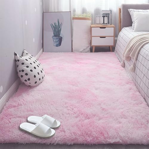 Tapis de salon lavable moderne rose clair 110x310 cm antidérapant - 2