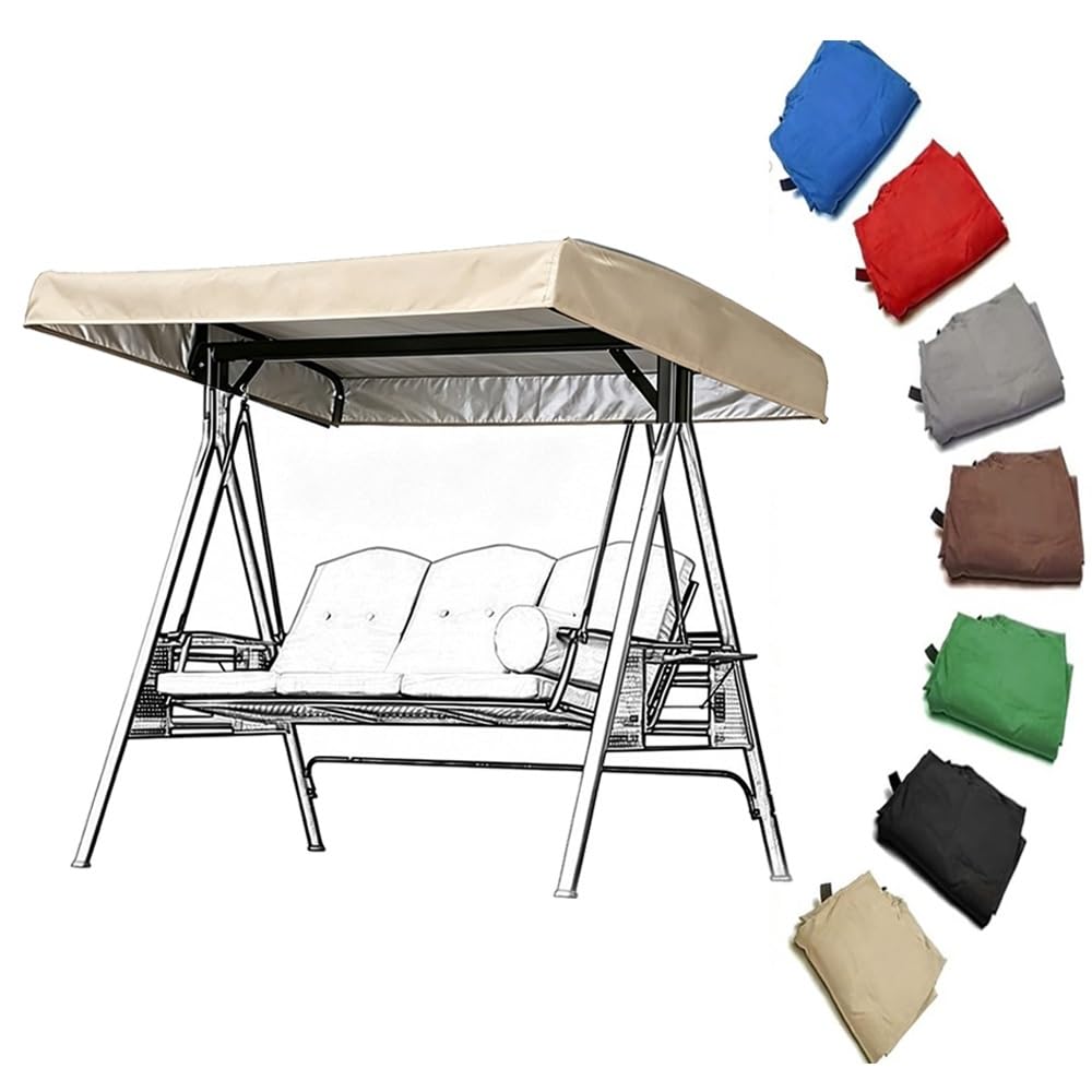 RTVGNSZSJL 84x48in 75x47in Swing Canopy Replacement Cover Outdoor Sun Shade Awning Porch Swing Replacement Canopy Top Cover For Garden Yard Patio(Beige,75x47x9in(191x120x23cm))