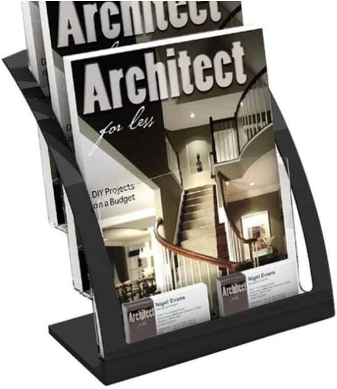 ドキュメントスタンド 雑誌収納 透明整理ラック 厚手プラスチック 堅牢 耐久性 カタログ対応 パンフレット展示 オフィス文書整理 シ