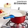 CAROTE 17Pcs Titanium Cookware Set, Pots and Pans Set Non Stick, Kitchen Cooking Set with Detachable Handle, Non Toxic Induction Cookware, Dishwasher/Oven Safe，Memphis Design #5