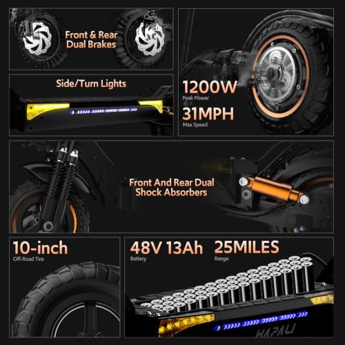 1200W Dual Suspension Off-Road Scooter