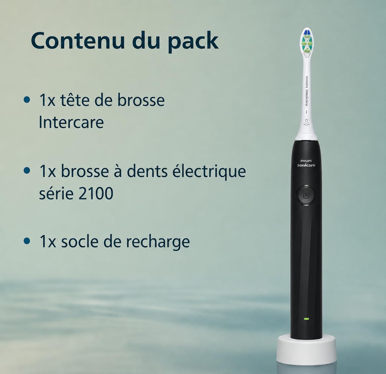 Philips Sonicare Série 2100 - Brosse à Dents Électrique Sonique, Élimine 3x plus de plaque, Capteur de pression, SmarTimer & QuadPacer, Bleu Cobalt (HX4021/04) (noir)