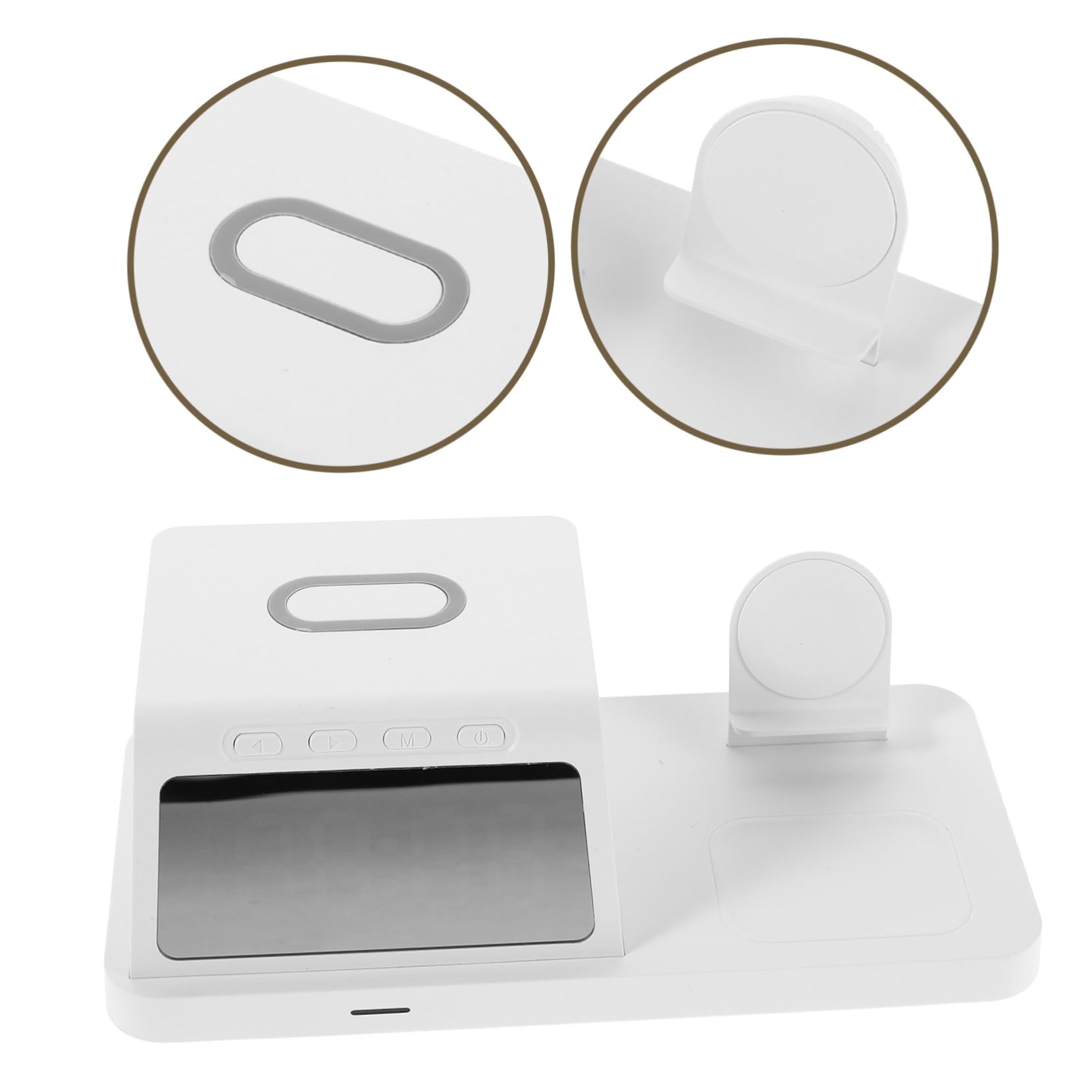 HOMSFOU 15w Caricatore Wireless con Orologio Stazione di Ricarica Dock Portatile per Ricarica Rapida da Compatibile con Vari Dispositivi Design Elegante per Comodino o Ufficio
