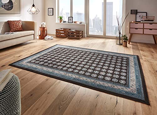 Mint Rugs 102701_80x150 Design Velours Teppich Attire, Kunstfaser, anthrazit/blau, 150 x 80 x 0.5 cm