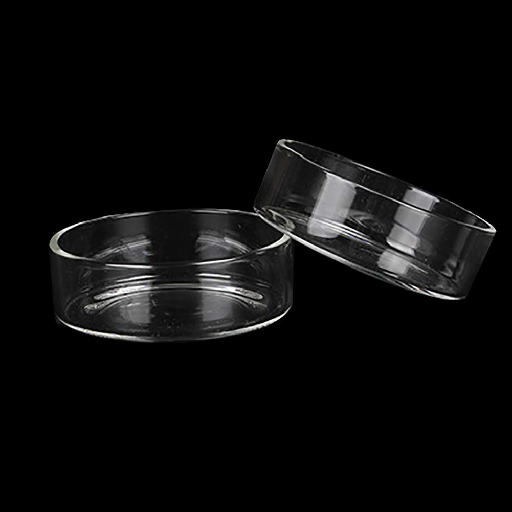 JIHUOO 3 Pcs Clear Glass Reptile Feeding Dish Food Water Bowl Feeder Bowl Cup Basin Tray Container for Small Pets Reptile