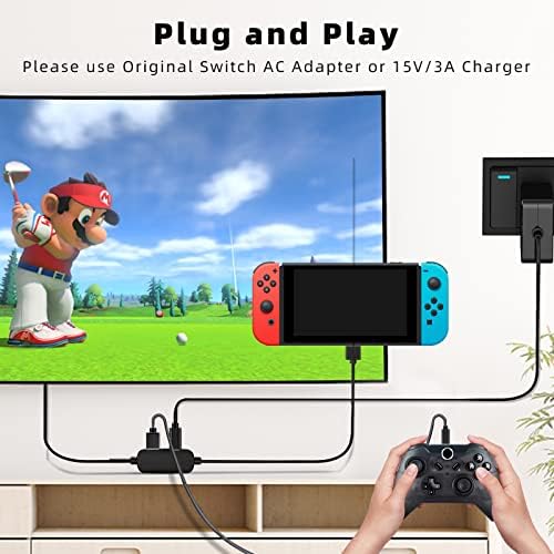Switch TV Dock for Nintendo Switch/OLED, Smafox Portable Type C to HDMI TV Adapter Docking Station Replacement with HDMI and USB 2.0 Port /4K HDMI Converter Cable Compatible with HD TV/Windows