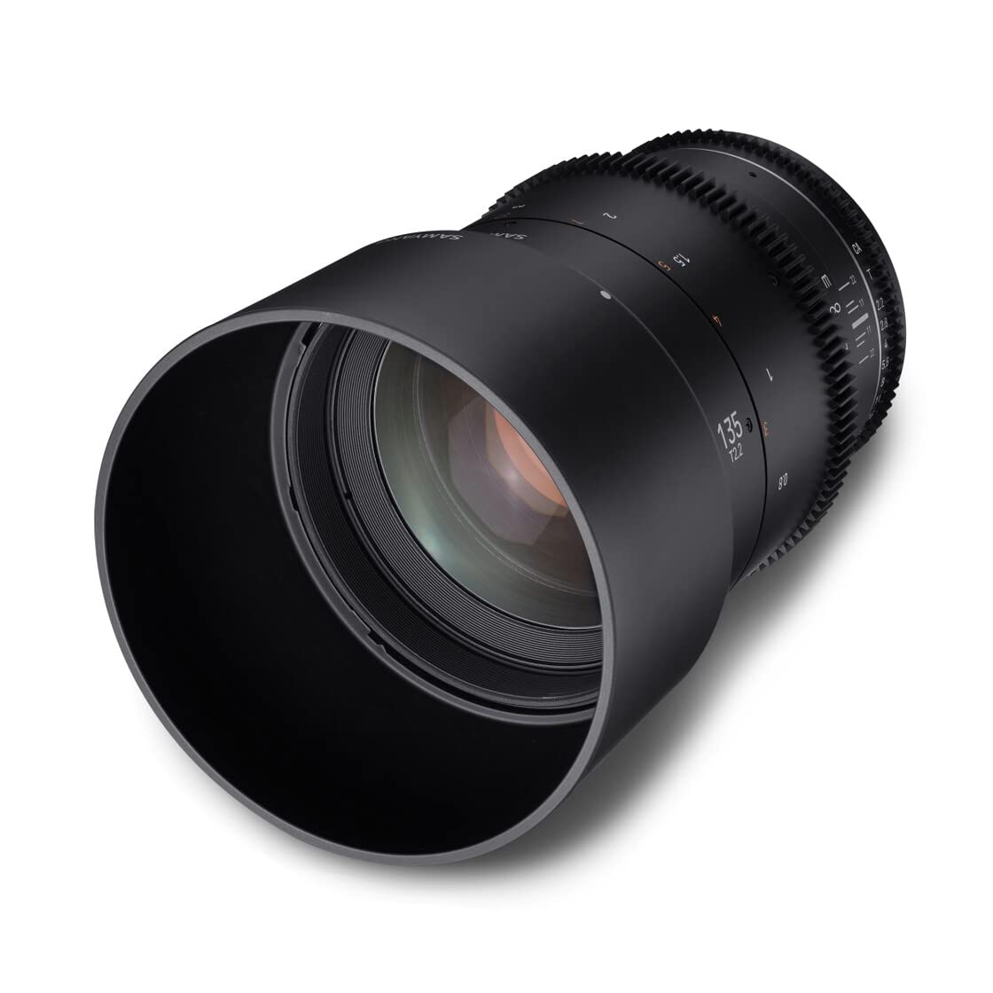 Samyang MF 135 mm T2,2 VDSLR MK2 Canon EF – Video Cine Objectif plein format à distance focale fixe pour appareil photo Canon EF EF-S, mise au point manuelle, pour EOS 5D Mark IV, 6D Mark II, 90D, 77D