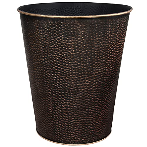 Blue Donuts Wastebasket for Bedroom, Bathroom, Trash Can 6 Liters, Bronze, Stainless Steel