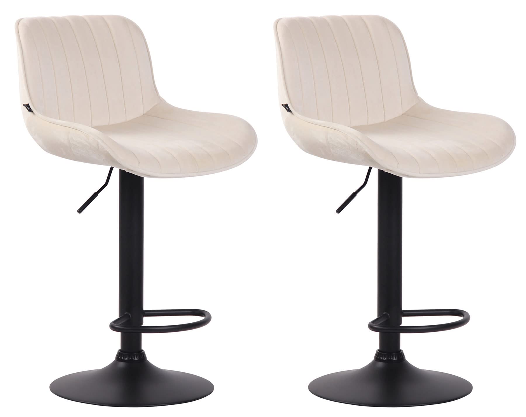 CLP 2er Set Barhocker Lentini Samt I Thekenhocker Höhenverstellbar I Barstühle M CLP 2er Set Barhocker Lentini Samt I Thekenhocker Höhenverstellbar I Barstühle M