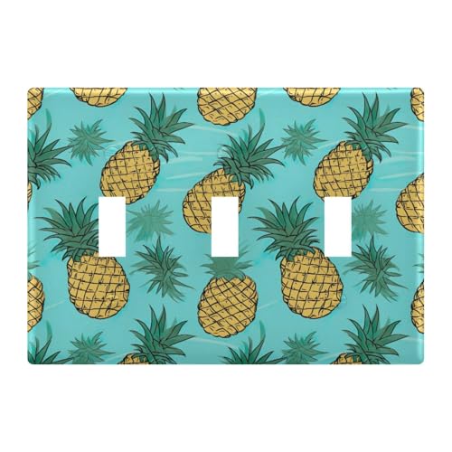 Light Switch Cover Pineapple Wall Plates for Electrical Outlets 3 Gang 202a8690