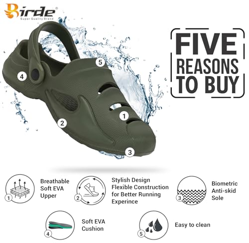 Image of Birde Mens Stylish Fashionable, Lightweight Everyday Comfort Clogs for Men