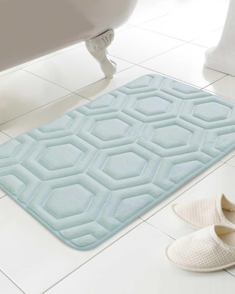 COUNTRY CLUB Geo Memory Foam Bath Mat Blue 43x61 cm