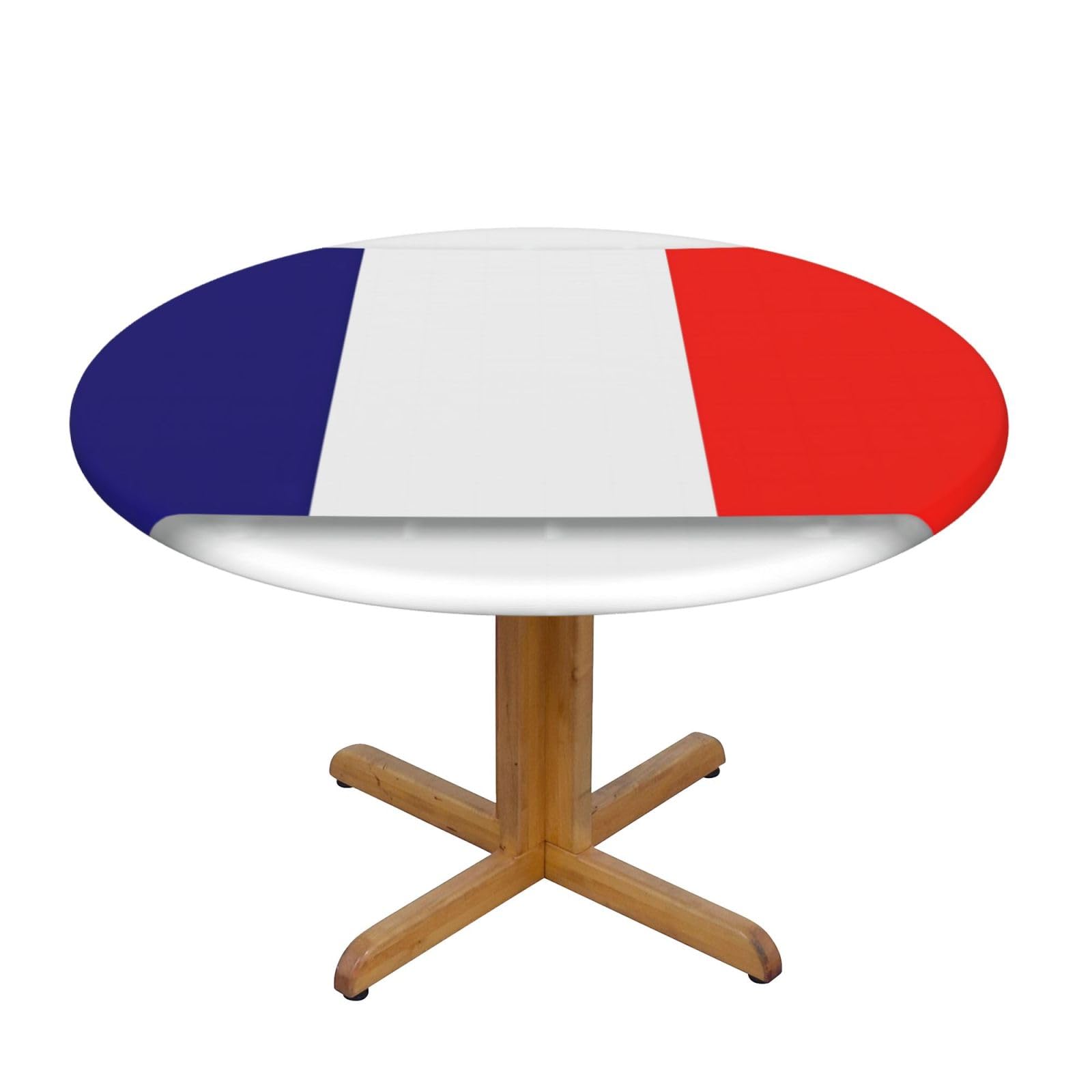 French Flag Print Oxford Wipeable Tablecloth Oil-Resistant Outdoor Table Cover Reusable Birthday Table Protector