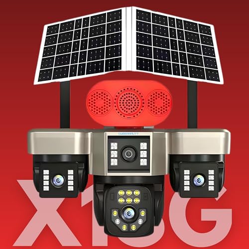 Image of XUGA Cybernautt X18G 4G Solar Camera Outdoor | 4 Lenses 16MP Ultra HD, 360 Coverage | Dual-Color Night Vision, 16000mAh Battery, 2-Way Audio | 3 Lens Mobile Operated