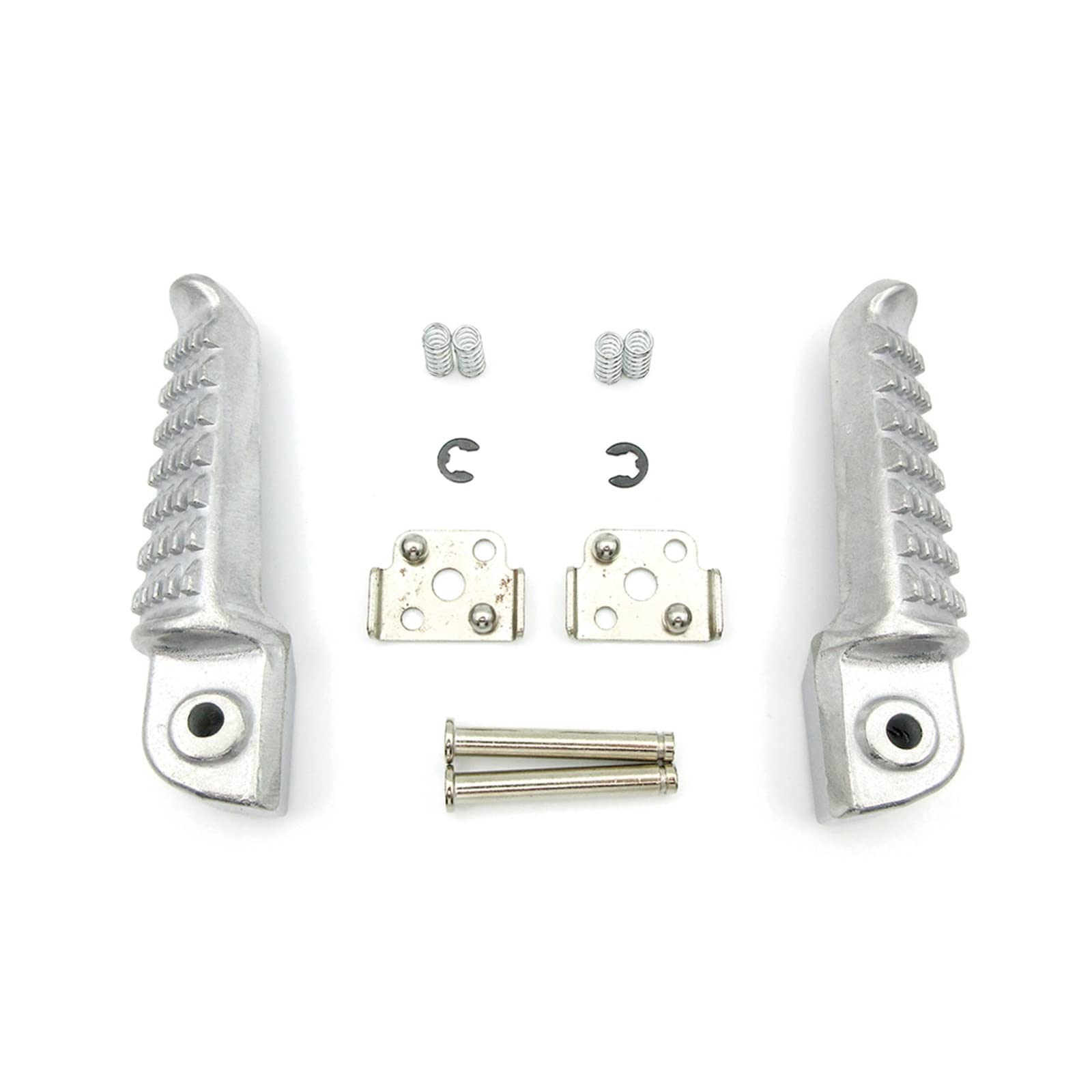 TRASH BIN Pour Kawasaki Pour Ninja ZX6R ZX636 ZZR600 ZX9R ZX10R ZX14R Z125 Pour Pro Z750 Moto CNC Petit Repose-Pieds Repose-Pieds Repose-Pieds Chevilles Pédales Support Repose Pieds(Argent