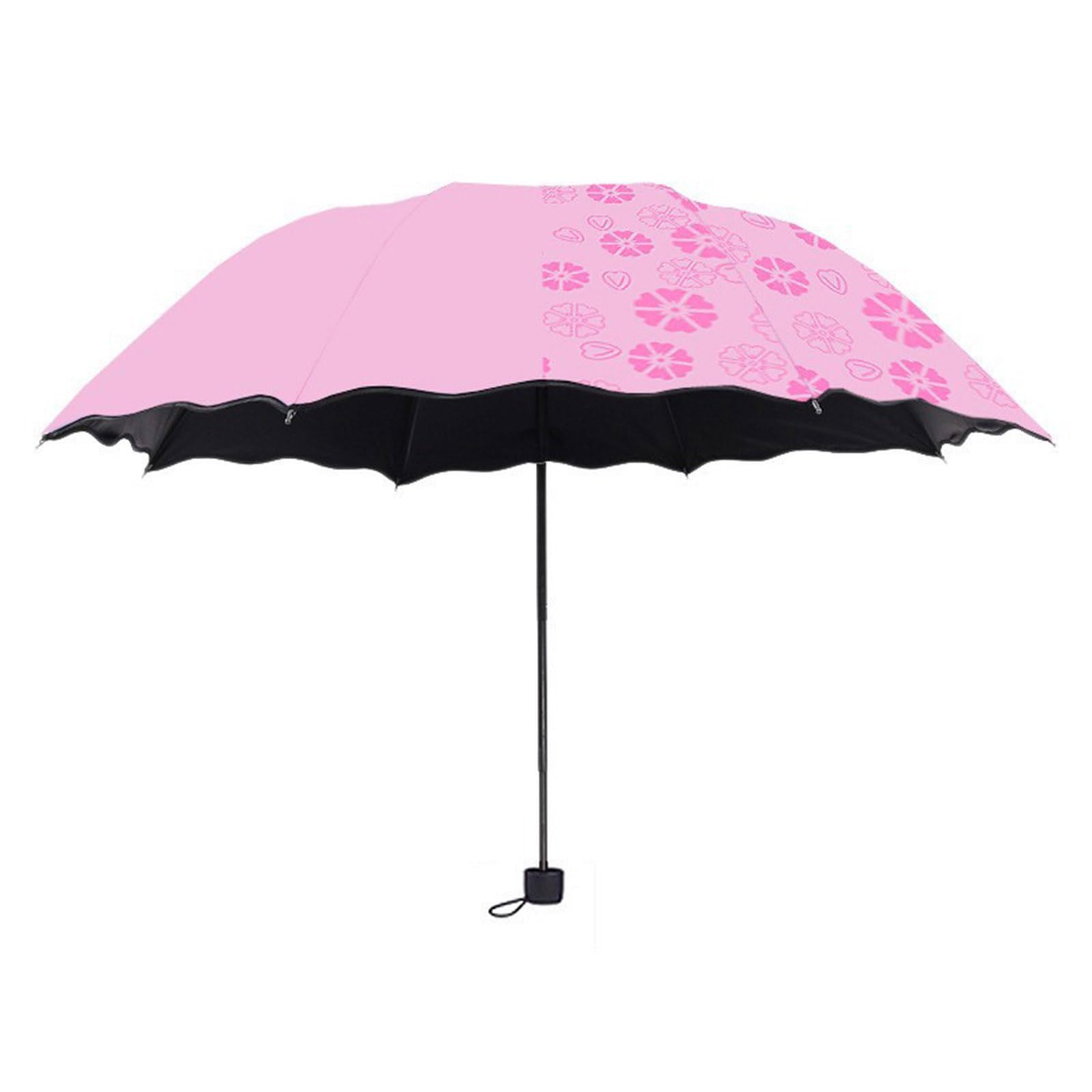 Kalttoy Creative Umbrella Water Flowering Umbrella 3 Folding Sun and Rain Windproof Manual for Women Outdoor Sun