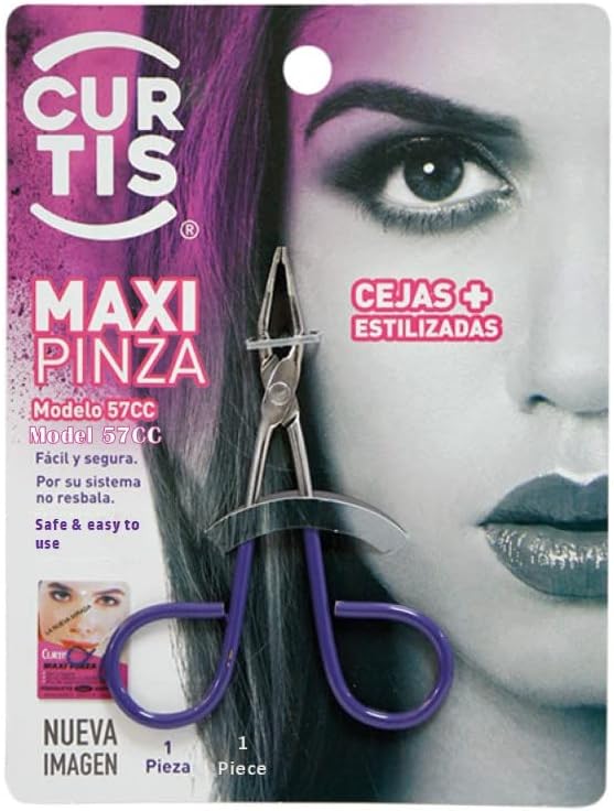PROFESSIONAL Eyebrow TWEEZERS with Easy Scissor Handle The BEST PRECISION EYEBROW TWEEZERS Men/Women; PORTABLE Beauty tool for facial Hair, Ingrown Hair, Blackhead; (Purple) MADE IN MEXICO