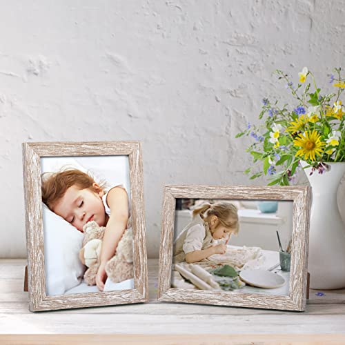 Giftgarden Rustic Distressed Wood Grain Picture Frame Set #TOP5