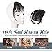 BARSDAR Real Human Hair Clip in Bangs - 100% Human Hair Clip in Bangs for Women - Natural Black Wispy Bangs Extensions Fringe with Temples Real Hair Bangs Hairpieces - Natural Black