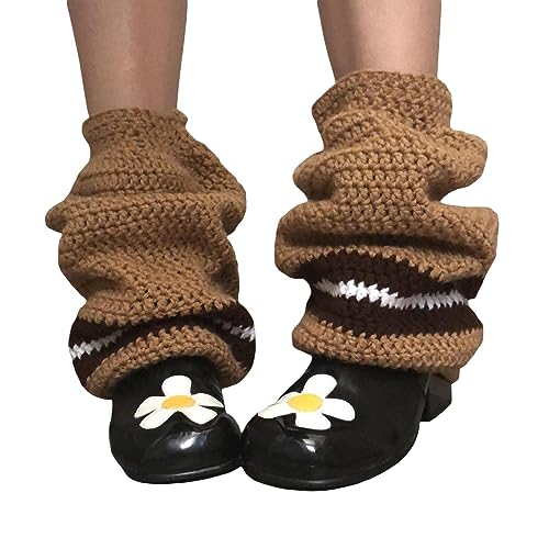 Image of SOLILOQUY Women Y2K Knit Leg Warmer Cute Strawberry Knee High Socks Kawaii Aesthetic Boot Cuffs Cover Lolita Knit Long Socks