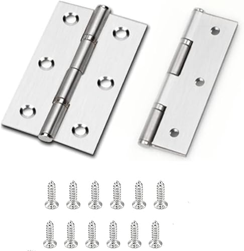2Pcs 3 Inch (75mm) Door Hinge,Ball Bearing Fire Door Hinges Satin Stainless Steel Fire Door Hinge Steel Fire Rated Internal Door Hinges