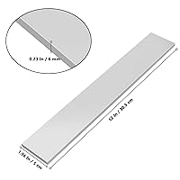 Vista 2 de Paquete de 6 barras planas cuadradas de aluminio de 1/4 x 2 pulgadas, placa plana de aluminio de 12 pulgadas de largo, barra de aluminio 6061, plata