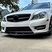 KUAFU 3Pcs Front Bumper Lip Splitter Compatible with 2012-2014 Mercedes Benz W204 C180 C200 C220 C250 C300 Sport Models Under Chin Spoiler Air Dam (Black)
