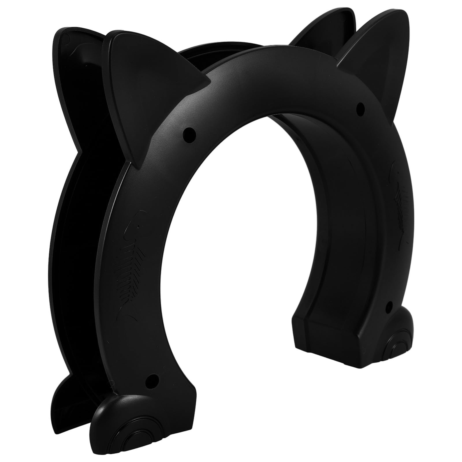 Porte pour chat et petits chiens noire HANABASS en plastique en forme de chat pour intérieur