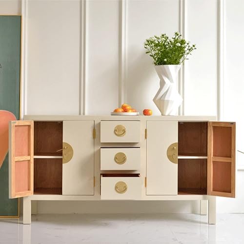 Miniatura 4 de NIZAME Armario de piso con 2 armarios de doble puerta gabinete de almacenamiento multifuncional estantería con 3 cajones para dormitorio pasillo