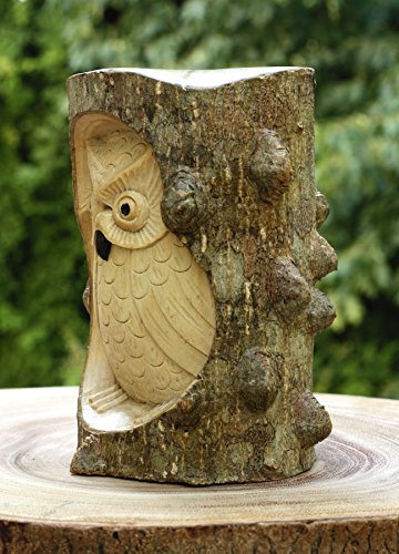 G6 Collection Unique Handmade Wooden Owl From Crocodile Wood Statue Figurine Hoot Sculpture Art Decorative Rustic Home Decor Accent Handcrafted Decoration Owl Crocodile Wood #TOP2