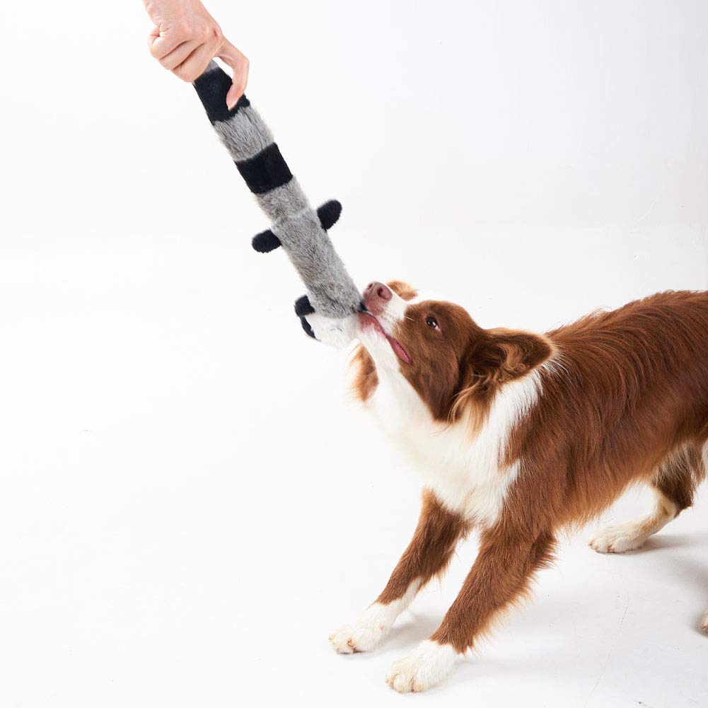 JOYELF Jouet en peluche pour chien qui couine, animaux en peluche pour chien, renard et raton laveur avec papier froissé