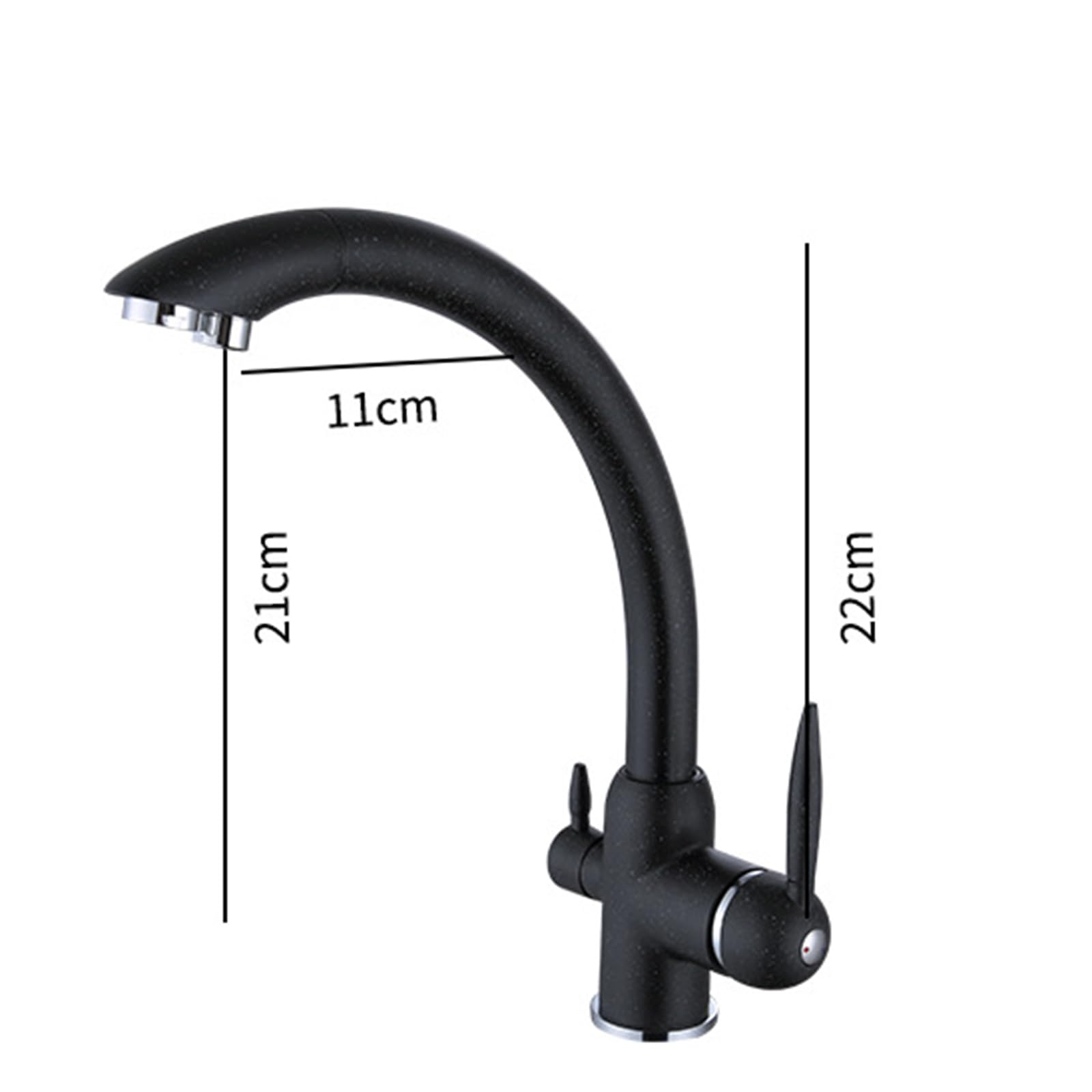 Grifo Cocina Fregadero de 3 Vías Osmosis Doble Palanca Caliente Y Fría Agua,Cromado