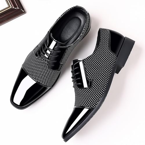 Men's Dress Shoes Oxfords Classic Lace-up Formal Patent Leather Tuxedo Shoes Business Wedding Derby Casual Fashion White Black Size 113