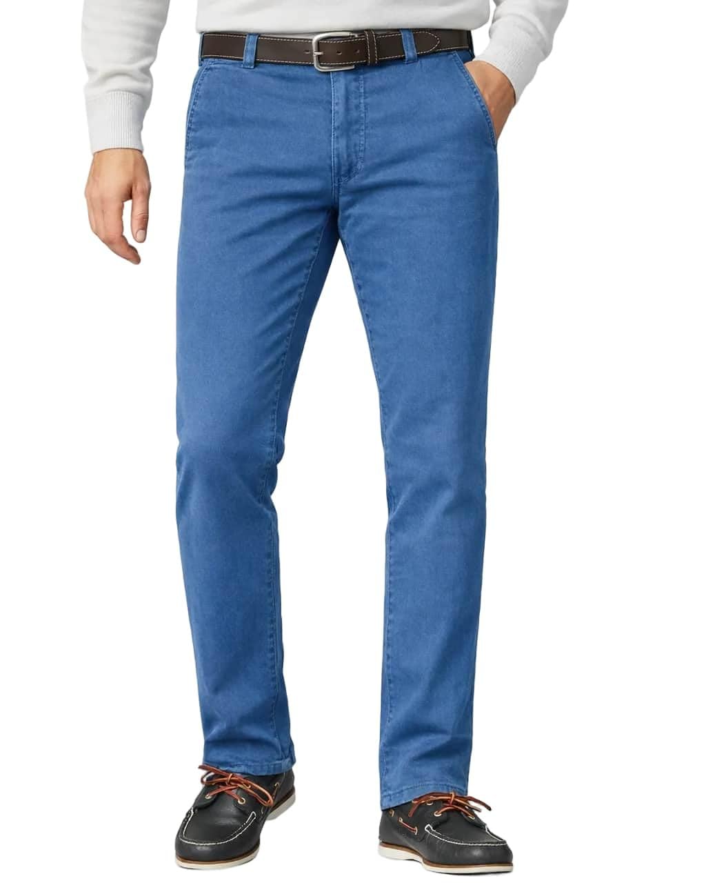 MEYER Roma Chino Trousers 1-5076 Blue 38W 30L