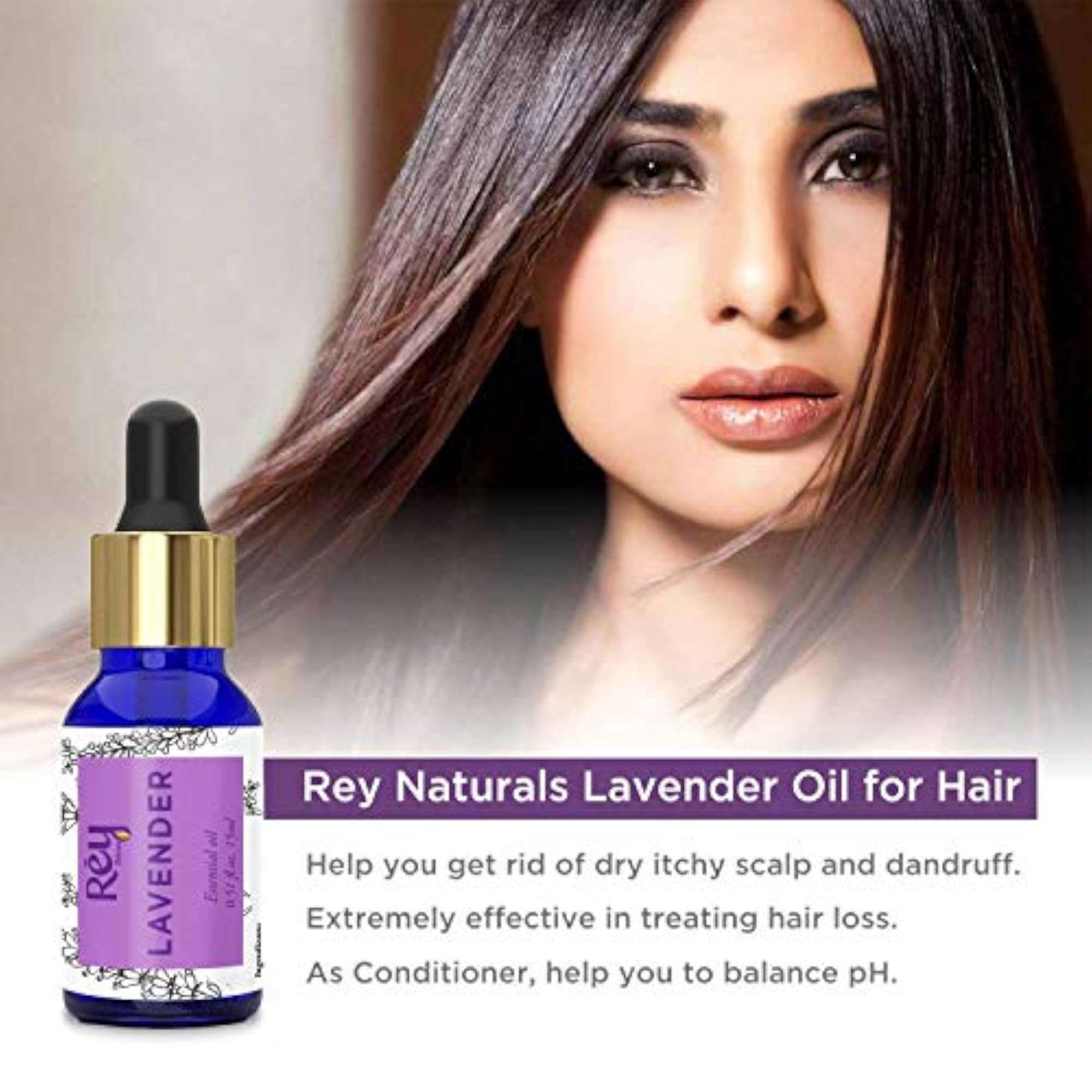 Rey Naturals Lavender Essential Oil - 15ml, Pack of 2