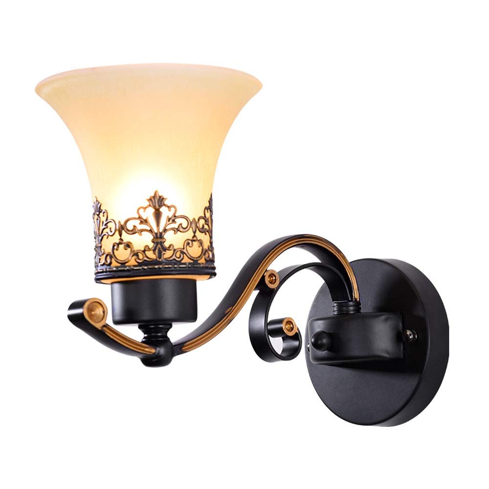 HPTHLY Wall Mounted Light E27 Edison Milky White Glass Lampshade Brass Wall Sconce Brass Material Body Wall Mounted Light Industrial Vintage Wall Light Wall